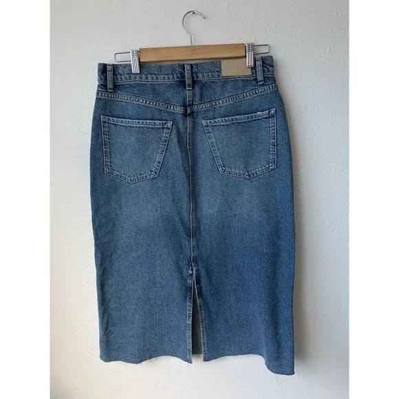 Rails Light Blue Denim Midi Skirt - Picture 6 of 9